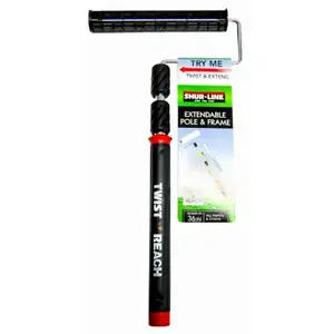 Shur-Line 6630C Paint Roller Frame Twist & Reach 9" W Extension Pole Threaded End