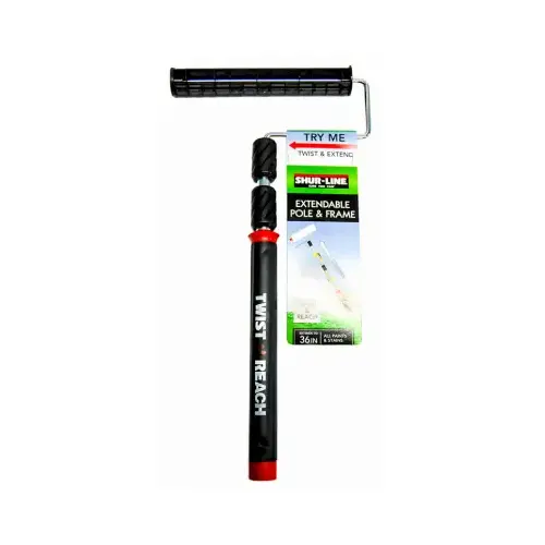 Paint Roller Frame Twist & Reach 9" W Extension Pole Threaded End