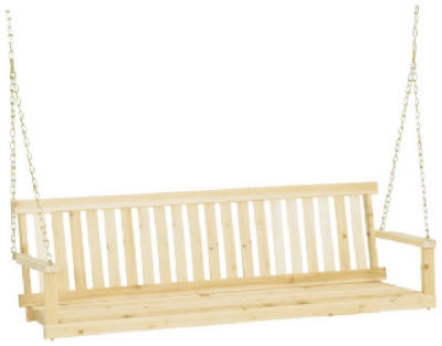 Jackpost H-25 Porch Swing Jennings 2 Person Brown Wood Traditional