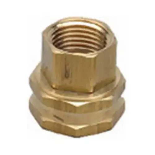 Hose to Pipe Adapter, 3/4 x 1/2 in, FHT x FNPT, Brass