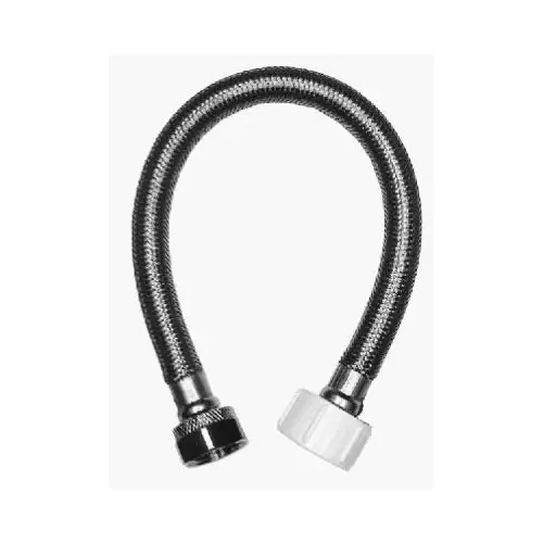 Toilet Supply Line 1/2" FIP T X 7/8" D Ballcock 12" Braided Stainless Steel