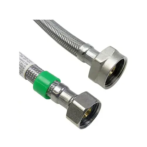 Toilet Supply Line 1/2" FIP X 7/8" D Ballcock 12" Braided Stainless Steel Toilet Supply Line 1/2" FIP X 7/8" D Ballcock 12" Braided Stainless Steel
