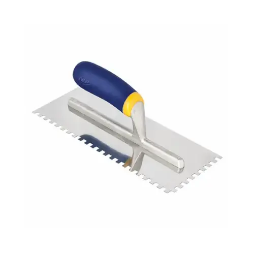 Trowel 11" W X 4-1/2" L Stainless Steel Square Notched Trowel 11" W X 4-1/2" L Stainless Steel Square Notched
