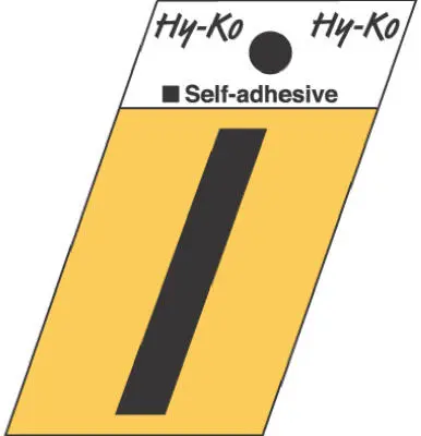Hy-Ko Letter 1-1/2 Black Aluminum Self-Adhesive I - pack of 10 GR-10/I-XCP10 Hy-Ko Letter 1-1/2 Black Aluminum Self-Adhesive I - pack of 10 GR-10/I-XCP10