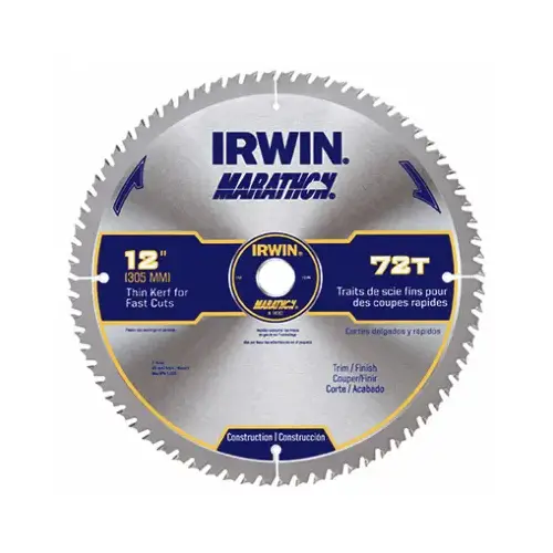 Table Saw Blade, 12 in Dia, 1 in Arbor, 72-Teeth, Carbide Cutting Edge Table Saw Blade, 12 in Dia, 1 in Arbor, 72-Teeth, Carbide Cutting Edge