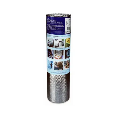 Insulation 24" W X 10 ft. L R-3.7 to R-21 Reflective Radiant Barrier Roll 20 sq ft Insulation 24" W X 10 ft. L R-3.7 to R-21 Reflective Radiant Barrier Roll 20 sq ft