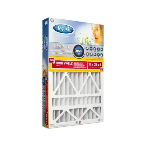 Air Cleaning Furnace Filter, 16 in L, 25 in W, 13 MERV, 1500 to 1900 MPR, Cardboard Frame