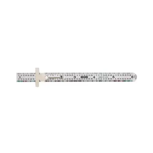 Precision Measuring Ruler, SAE Graduation, Stainless Steel, 3-7/8 in W Precision Measuring Ruler, SAE Graduation, Stainless Steel, 3-7/8 in W