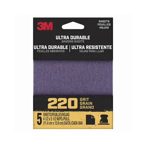 Sandpaper Sheet, 3 in W, 3 in L, 220 Grit, Medium, Aluminum Oxide/Ceramic Abrasive, Cloth Backing Orange - pack of 5 Sandpaper Sheet, 3 in W, 3 in L, 220 Grit, Medium, Aluminum Oxide/Ceramic Abrasive, Cloth Backing Orange - pack of 5