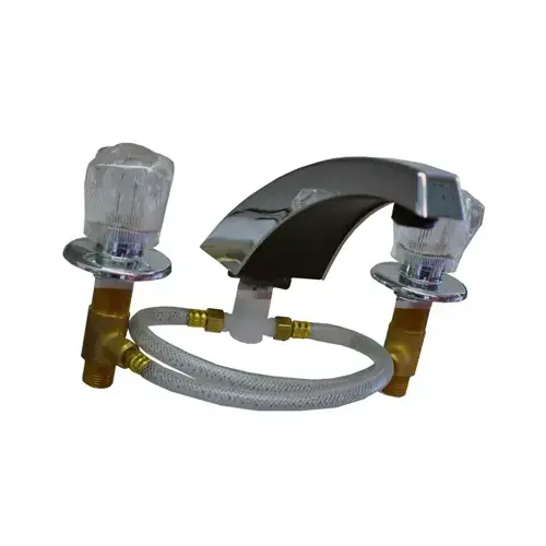 Garden Tub Faucet, 2 -Faucet Handle, Deck Mounting, Brass, Chrome