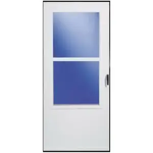 LARSON 029833U Storm Door, White Vinyl, Solid Wood Core, 30 x 81-In.