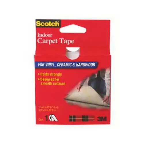 Carpet Tape 1.5" W X 42 ft. L Reversible Vinyl Indoor White - pack of 4 Carpet Tape 1.5" W X 42 ft. L Reversible Vinyl Indoor White - pack of 4