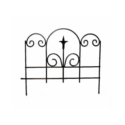 16 In. H x 18 In. L Metal Decorative Border Fence Black