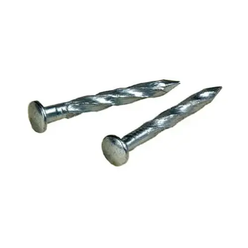 Trim Nail, 1-1/4 in L, Steel, Brass, Flat Head, Twisted Shank, 1 oz Trim Nail, 1-1/4 in L, Steel, Brass, Flat Head, Twisted Shank, 1 oz