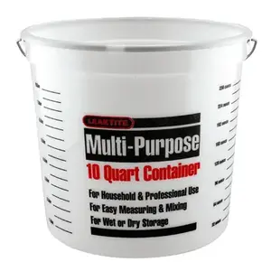 Leaktite 10Q12NM0012 Multi Purpose Paint Pail, Clear, 10 Qt. White