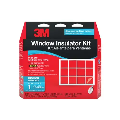Window Film Insulator Kit Clear Indoor 84" W X 236" L Clear Window Film Insulator Kit Clear Indoor 84" W X 236" L Clear