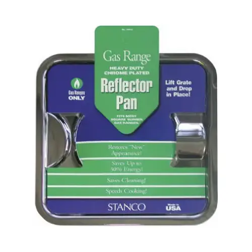 Gas Range Reflector Pan, Square, Chrome 7-3/4 In.