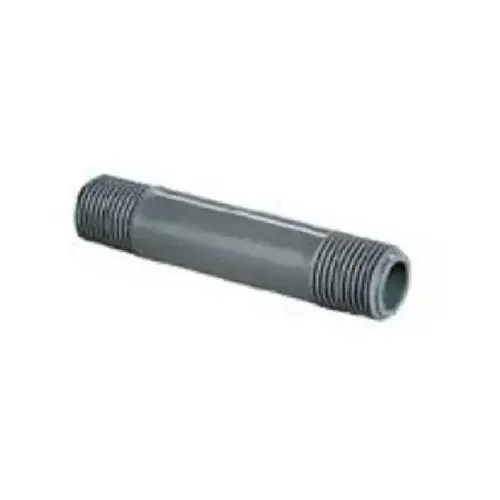 Underground Sprinkler PVC Riser Nipple, Molded Gray, 1/2 x 2 In. Black