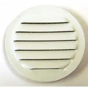 MAURICE FRANKLIN LOUVER CO RLW-100 3 RLW-100 3 Mini Louver with Insect Screen, 3.53 in W, Round, Aluminum, White - pack of 4