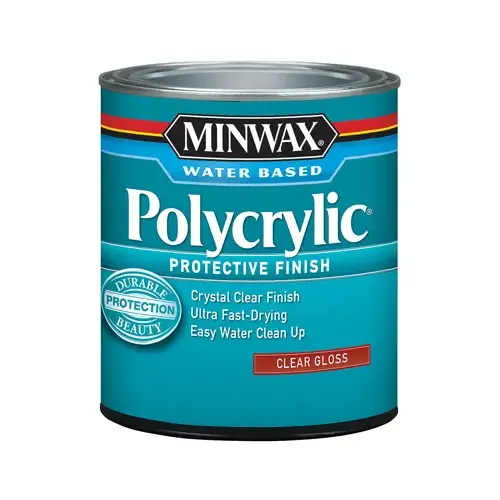 Polycrylic 4444 Protective Finish Paint, Gloss, Liquid, Crystal Clear, 0.5 pt, Can Polycrylic 4444 Protective Finish Paint, Gloss, Liquid, Crystal Clear, 0.5 pt, Can