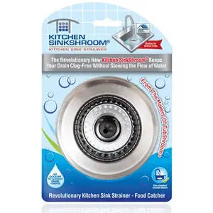 SinkShroom KSS682 Kitchen Sink Strainer As Seen On TV Chrome Stainless Steel Chrome