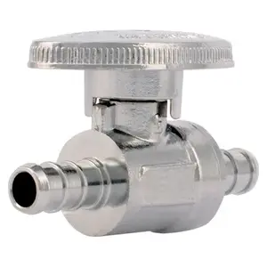 SharkBite 23382LF Straight Stop Valve 3/8" PEX Barb X 3/8" PEX Barb Brass Stainless Steel