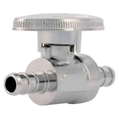 Straight Stop Valve 3/8" PEX Barb X 3/8" PEX Barb Brass Stainless Steel Straight Stop Valve 3/8" PEX Barb X 3/8" PEX Barb Brass Stainless Steel