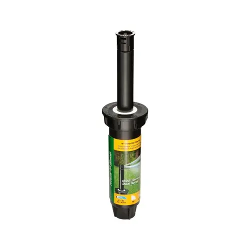 Spray Head Sprinkler, 1/2 in Connection, FNPT, 12 to 15 ft, Plastic Black Spray Head Sprinkler, 1/2 in Connection, FNPT, 12 to 15 ft, Plastic Black