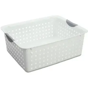 Sterilite 16268006 Ultra Storage Basket, 1.5 cu-ft Capacity, Plastic, White
