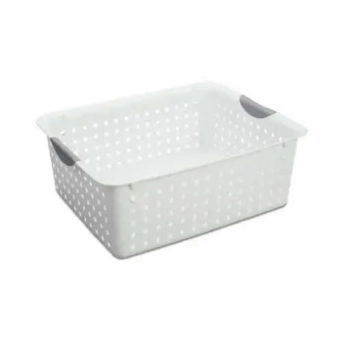 Ultra Storage Basket, 1.5 cu-ft Capacity, Plastic, White