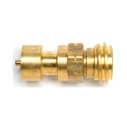 Propane Tank Refill Adapter Steak Saver 1" D Brass 20 Female Throwaway Cylinder Thread x Female P.O.L. and Acme Th Gold Propane Tank Refill Adapter Steak Saver 1" D Brass 20 Female Throwaway Cylinder Thread x Female P.O.L. and Acme Th Gold