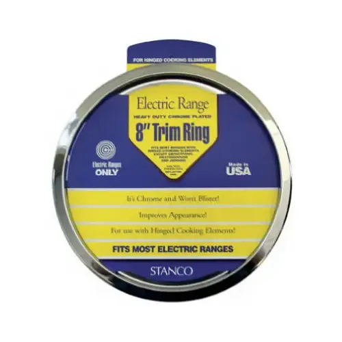 Electric Range Trim Ring, Chrome-Plated, 6 In. Electric Range Trim Ring, Chrome-Plated, 6 In.