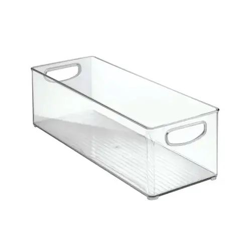 Storage Bin 0.28 cu ft Clear 6" H X 5" W X 16" D Stackable Clear