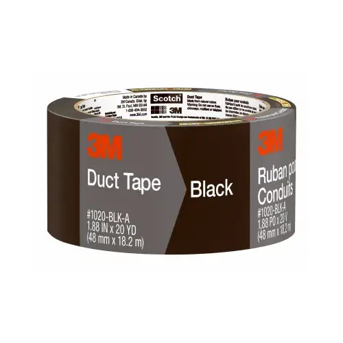 Duct Tape, 20 yd L, 1.88 in W, Black