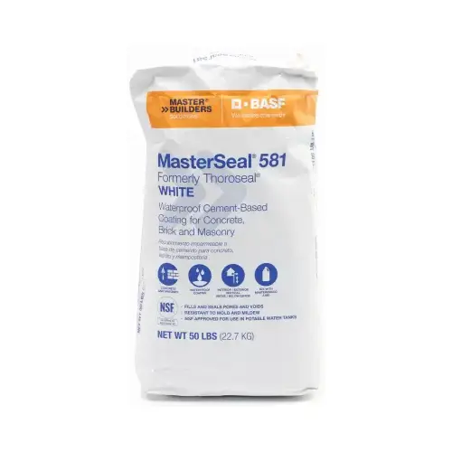 Waterproof Coating MasterSeal 581 White Cement-Based 50 lb White Waterproof Coating MasterSeal 581 White Cement-Based 50 lb White