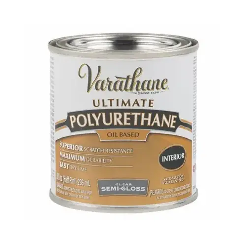 Polyurethane Ultimate Semi-Gloss Clear Oil-Based 0.5 pt Clear Polyurethane Ultimate Semi-Gloss Clear Oil-Based 0.5 pt Clear