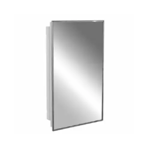 Medicine Cabinet, 16-1/8 in OAW, 4-1/2 in OAD, 26-1/8 in OAH, Plastic/Stainless Steel, 2-Shelf White