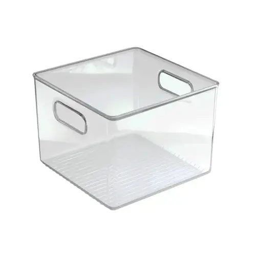 Storage Bin 0.22 cu ft Clear 6" H X 8" W X 8" D Clear Storage Bin 0.22 cu ft Clear 6" H X 8" W X 8" D Clear