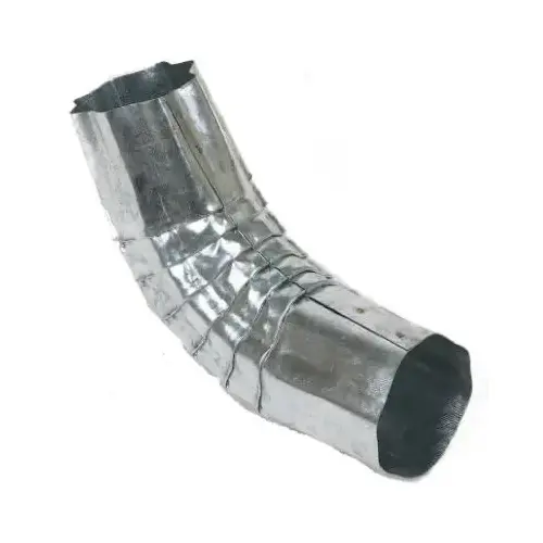 Downspout Elbow 3" H X 3" W X 9" L Metallic Galvanized Steel Metallic