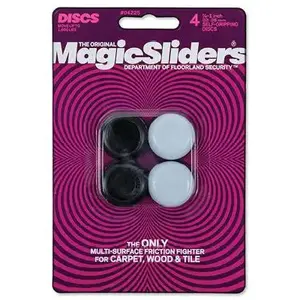 MAGIC SLIDERS L P 04225 7/8 In. Round Grip Tip Furniture Glide,(4-Pack) Gray