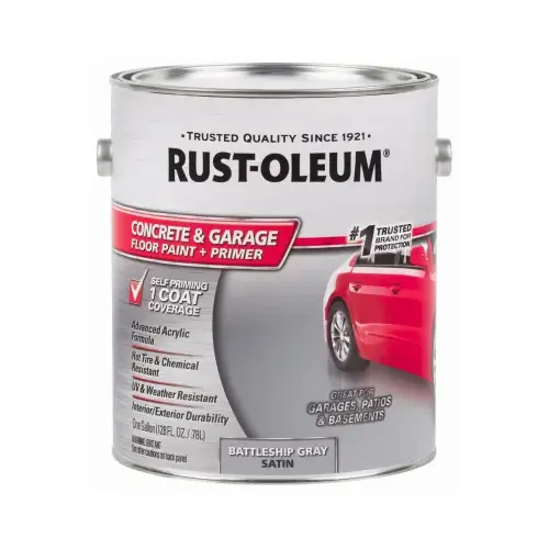 Floor Paint, Satin, Battleship Gray, 1 gal Can - pack of 2 Floor Paint, Satin, Battleship Gray, 1 gal Can - pack of 2