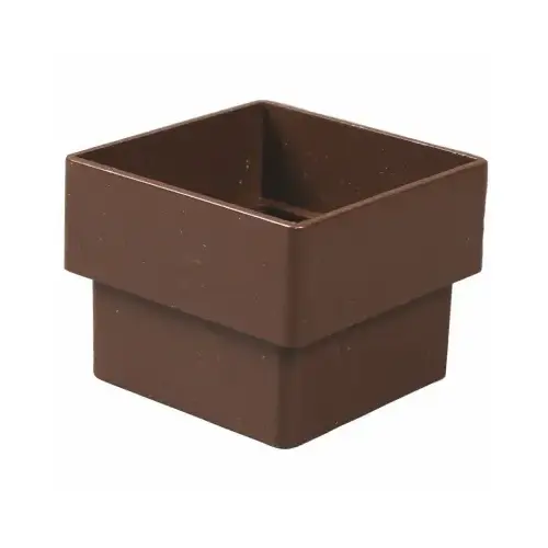 Downspout Connector 2.6" H X 2" W X 2" L Brown Vinyl Contemporary Brown - pack of 10 Downspout Connector 2.6" H X 2" W X 2" L Brown Vinyl Contemporary Brown - pack of 10