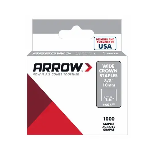 Standard Staples #606 3/8" W X 3/8" L 25 Ga. Wide Crown Gray - pack of 5 Standard Staples #606 3/8" W X 3/8" L 25 Ga. Wide Crown Gray - pack of 5