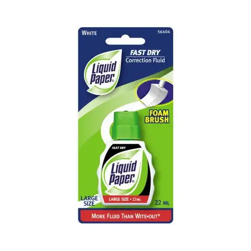 Liquid Paper Correction Fluid, 0.74 oz White Liquid Paper Correction Fluid, 0.74 oz White
