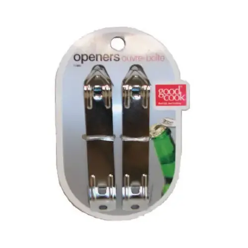 Bottle/Can Opener Silver Stainless Steel Manual Silver Pair