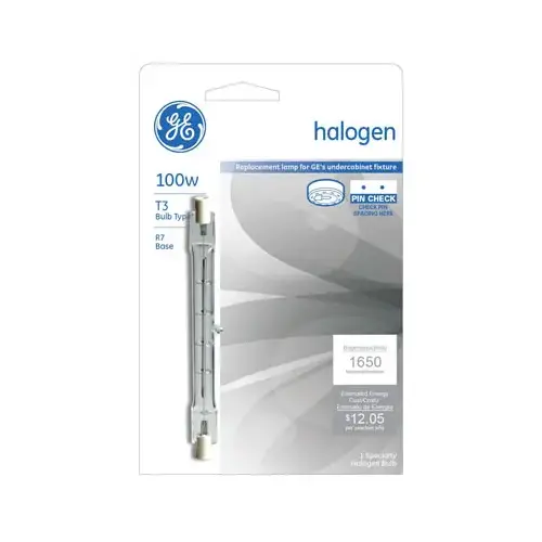 Halogen Bulb 100 W T3 Tubular 1,500 lm Warm White Clear - pack of 5 Halogen Bulb 100 W T3 Tubular 1,500 lm Warm White Clear - pack of 5