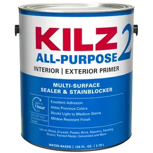 KILZ 20941-XCP2 Exterior Primer, White, 1 gal, Can - pack of 2