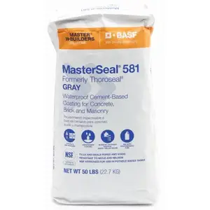 BASF MS581GY50 Waterproof Coating MasterSeal 581 Thoroseal Gray Cement-Based 50 lb Gray