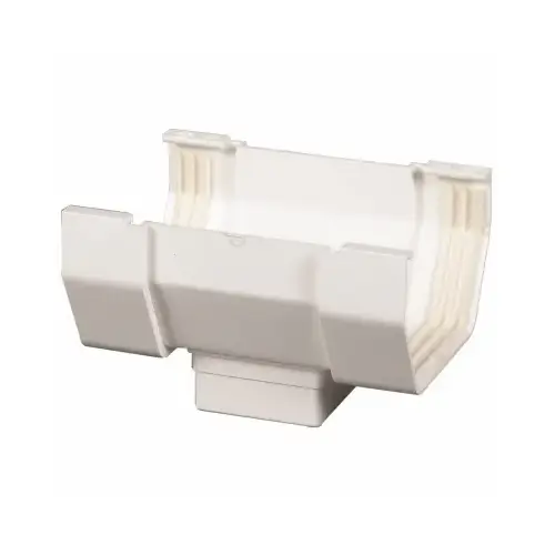 Contemporary Center Outlet, 5 in Gutter, Vinyl, White