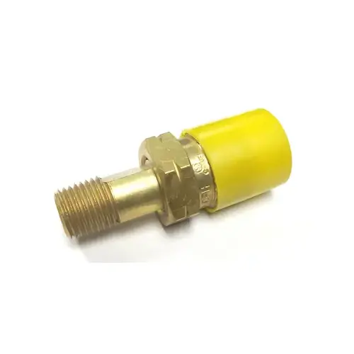 Propane Adapter Fitting, 1/4 in POL x MPT, Brass Gold
